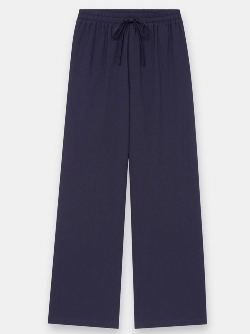 NAADAM Organic Cotton Drawstring Pants Navy Blue Wide Leg Pull On Lightweight - Picture 13 of 15